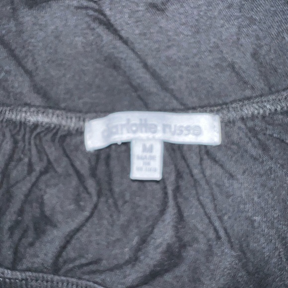 Charlotte Russe Cropped Short Sleeved Shirt Women’s Medium - Picture 3 of 3